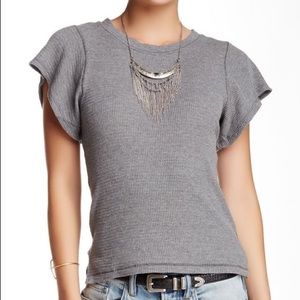 SALE Free People Thermal Tee in Charcoal